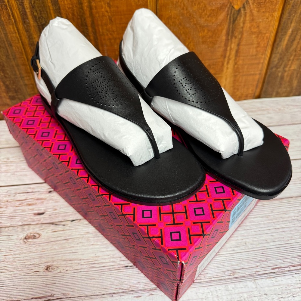 Tory Burch Capri Perf Leather Sandal - Perfect Black